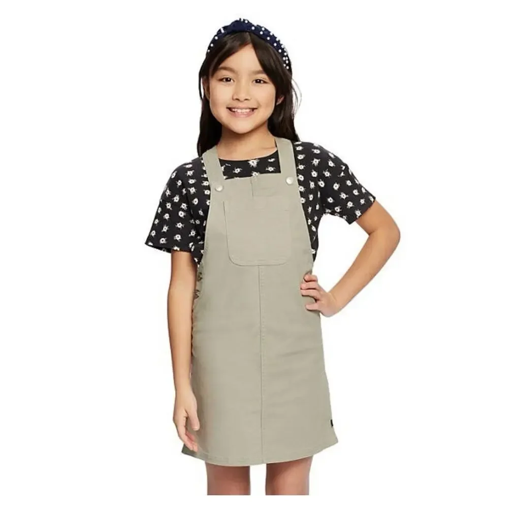 Gap‎ Kids Skirtall 2-Piece Chest Pocket Adjustable Straps Dress & Tee Set, Large